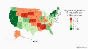 map of vegetarian vegan friendly us