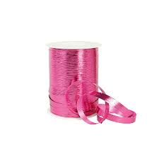 Once you reach the end, release the ribbon and you'll see it spiral up into a curl. Fuchsia Coloured Mirror Finish Striated Gift Curling Ribbon Laval Europe