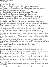 Song Lyrics With Guitar Chords For American Pie Totally