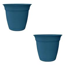 The Hc Companies Hc Companies 6 In Blue Plastic Eclipse Planter With Attached Saucer 2 Pack