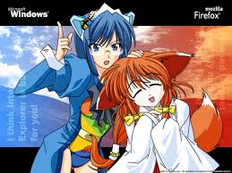 Image about anime in draw by larosablu ✿ on we heart it. The Windows 2000 And Firefox Unofficial Mascots Os Tan Anime Cartoon Tan Background
