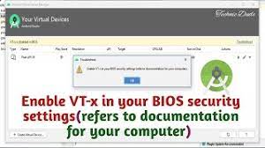 enable vt x in your bios security