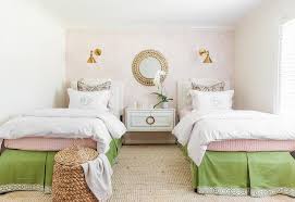 White Twin French Headboards On Pink