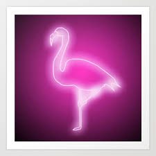 Flamingo Neon Light Sign Art Print By Marilenaxiari Society6