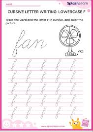 cursive letter writing lowercase f