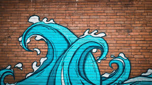 Graffiti Waves On Brick Wall Hd