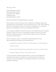 free firefighter cover letter template