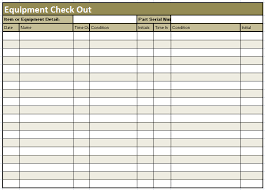 Equipment Check Out Sheet Template Format Example
