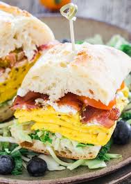 bacon omelette breakfast sandwiches