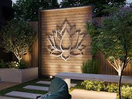 Lotus Flower Large Outdoor Metal Wall