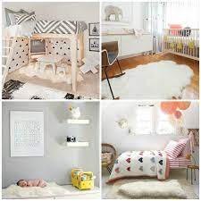 room with sheepskin for your child or baby