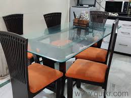 Solid Wood Glass Top Dining Table Set