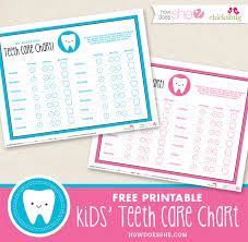 Free Printable Kids Teeth Care Chart Chickabug