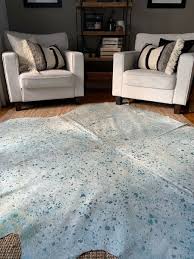 turquoise acid wash cowhide rugs
