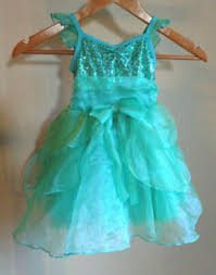 Details About Weissman Green Full Skirt Sequin Dance Recital Costume Sz Child Small Sc 6 6x