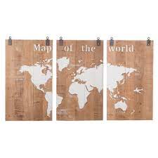 Avec notre carte du monde en bois 130x78 cm, vous disposerez d'une décoration murale unique et design dans votre intérieur. Carte Du Monde Sur Bois Blanc Et Bois L 210 X P 4 X H 121 Cm L Unite Rouxel