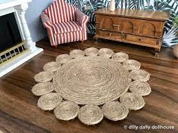 miniature round jute rug with