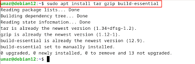 how to install tar gz on debian 12