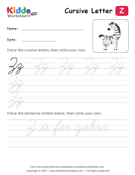 free printable cursive writing letter z