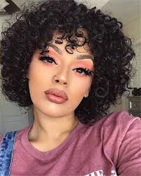 Our selection of short wigs for black women features fresh, flirty cuts with lots of texture and styling flexibility. Amazon Com Short Curly Human Hair Wigs For Black Women Molefi Brazilian Virgin Hair Wigs With Bangs Natural Color 150 Density Regular Wig Machine Made Glueless Wig Beauty