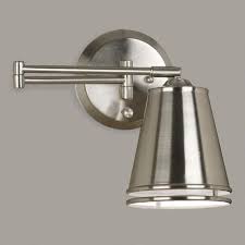 Brushed Steel Silver Swing Arm Wall Sconce