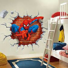 kid boys bedroom decor 3d spiderman
