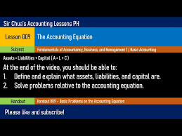 Lesson 009 The Accounting Equation