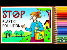 Stop Plastic Pollution Poster Chart Drawing For School