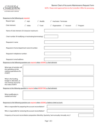 Fillable Online Chart Of Accounts Maintenance Request Form