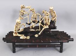 Discover (and save!) your own pins on pinterest Sold Price A Very Unusual Large Signed Japanese Meiji Period Wood Ivory Okimono Of A Group Of Carousing Skeletons Drinking Smoking And Playing Cards The Ivory Skeletons Seated On A Fallen
