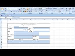 creating a payment voucher in ms excel