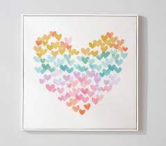 Watercolor Heart Wall Art Pottery