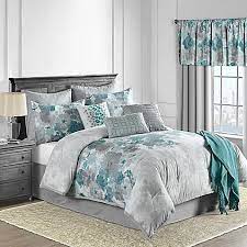 claire 10 piece comforter set in teal
