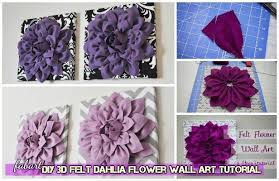 3d Felt Dahlia Flower Wall Art