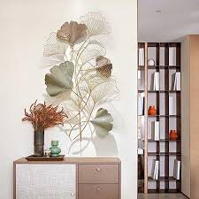 3d Ginkgo Leaf Metal Wall Art Decor
