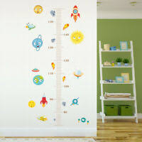 Space Rocket Height Growth Chart Measure Sticker Kids Baby
