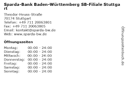 Stuttgart als standort spielt für sie bislang eher keine rolle. á… Offnungszeiten Sparda Bank Baden Wurttemberg Sb Filiale Stuttgart Theodor Heuss Strasse In Stuttgart