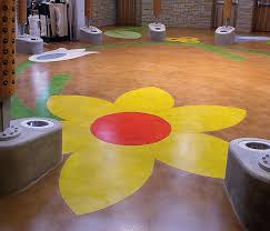 stained concrete floors with a sacred