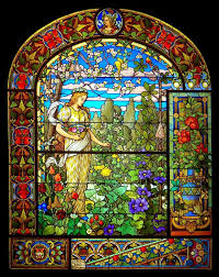 Faux Stained Glass Girl In Flower