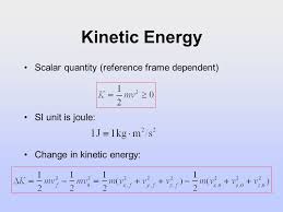 The kinetic energy equation is given as follows: Kinetic Energy Work Power And Potential Energy Ppt Video Online Download