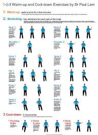 Warm Up And Cool Down Exercises Wall Chart