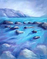 Beach Rocks Oil Painting On Canvas
