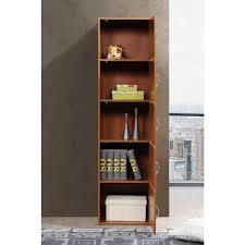 Cherry Wood 5 Shelf Standard Bookcase