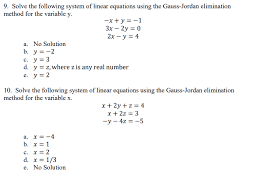 following system of linear equations