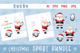 Merry Christmas Happy New Year Rugby Graphic By Natariis Studio Creative Fabrica