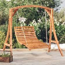 Swing Bed Solid Wood Spruce With Teak
