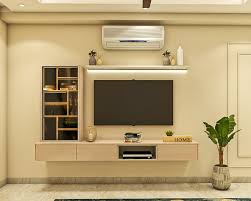 Tv Unit With A Tall Storage Unit Livspace