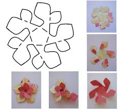 Folded Paper Flower Template Patron Fleur Pinterest