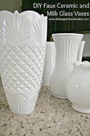 White Faux Ceramic And Milk Glass Vases