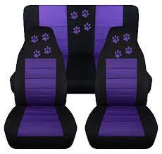 Rear Car Seat Covers Black Purple